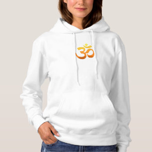 Camiseta Impressão Dupla Face Yoga Om Símbolo Mantra Dourad