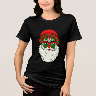 Camiseta Impressão Festiva do Papai Noel Indiano