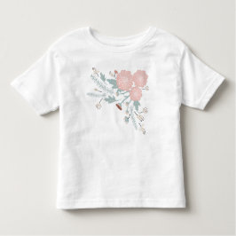 Camiseta Impressão Floral Repetitivo de Azul Cor-de-Rosa Re