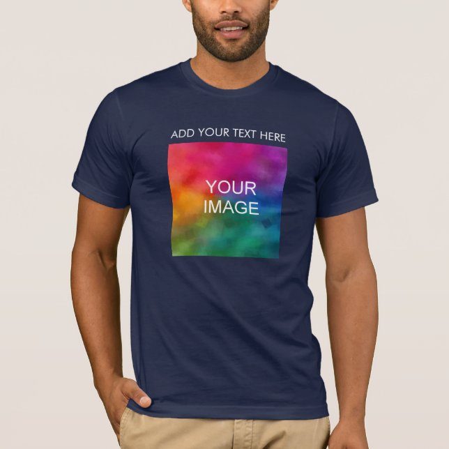 Camiseta Impressão frontal Adicione sua imagem de texto de  (Frente)