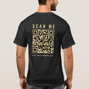 Camiseta Impressão frontal e traseira do código QR do scann
