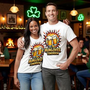 Camiseta Impressão frontal / traseira Irlandês Hoje Embriag