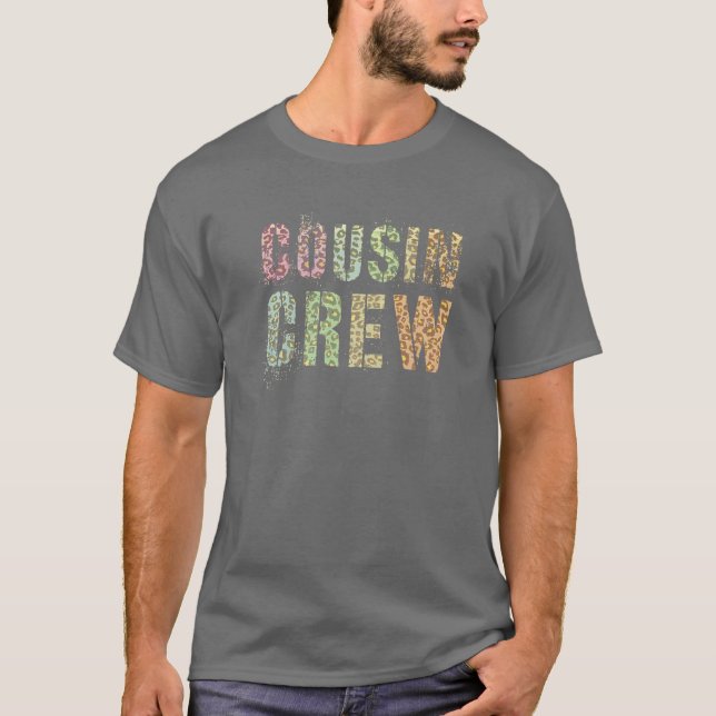 Camiseta Impressão Funny Cousin Crew Leopard Engraçado Gram (Frente)