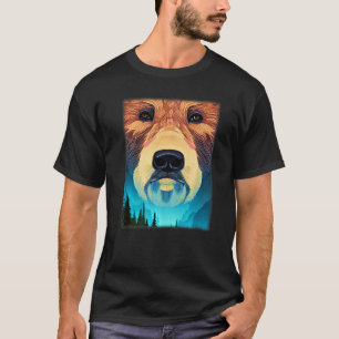 Camiseta Impressão gráfica para animais de urso grizzly com