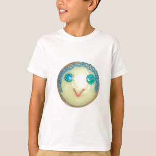 Camiseta Impressão/Gráfico de Cabelo Azul Emoji Art