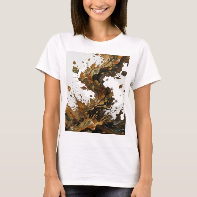 Camiseta Impressão icônica em prata FOLHAS DE OUTONO (Frente)