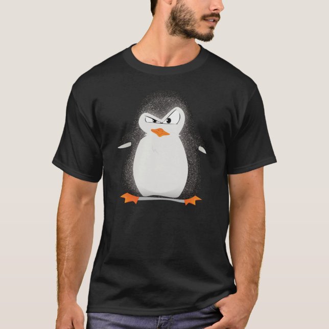 Camiseta Impressão irritado da foto do brilho do pinguim (Frente)