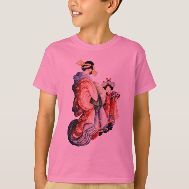 Camiseta Impressão japonês do woodblock (Frente)