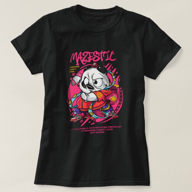 Camiseta Impressão japonesa de pananda masculina (Frente do Design)