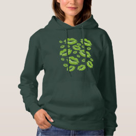Camiseta Impressão Labial Verde Cítrico Flertando Divertido