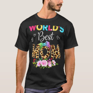 Camiseta Impressão Leopard de Dia de as mães Feliz da Mãe d