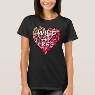 Camiseta Impressão Leopardo   coração selvagem e coração li