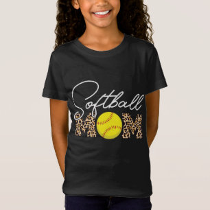 Camiseta Impressão Leopardo da Mãe de Softball