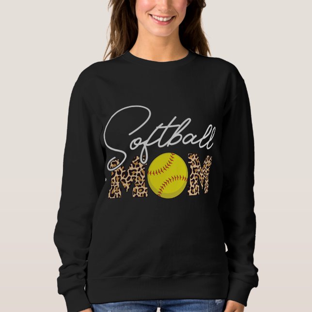 Camiseta Impressão Leopardo da Mãe de Softball (Frente)