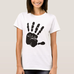 Camiseta Impressão Mão Preta
