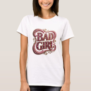 Camiseta Impressão Menina Má em Ouro Resfriado