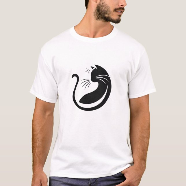 Camiseta Impressão minimalista de silicone preto (Frente)