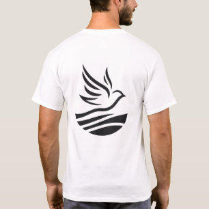Camiseta Impressão Minimalista do Contorno de Pássaros Unis