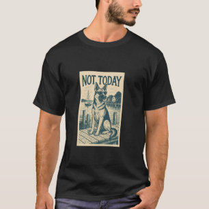 Camiseta Impressão Náutica Resfriada Não Hoje Pastor Alemão