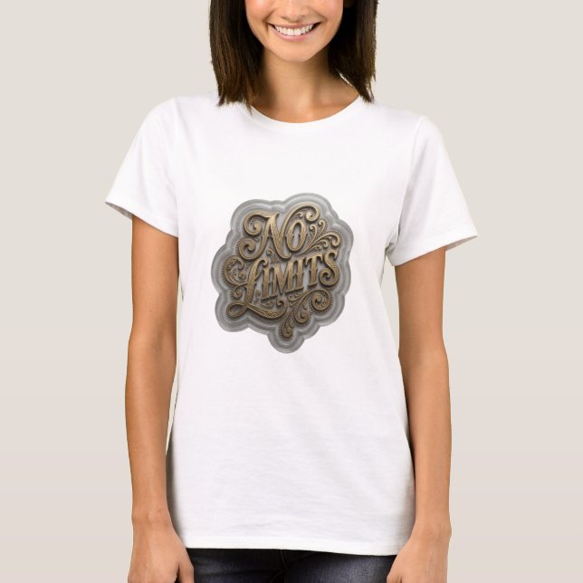 Camiseta Impressão Negrito Dourado SEM LIMITES (Frente)