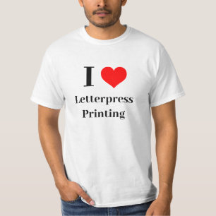 Camiseta Impressão por Letterpress no coração