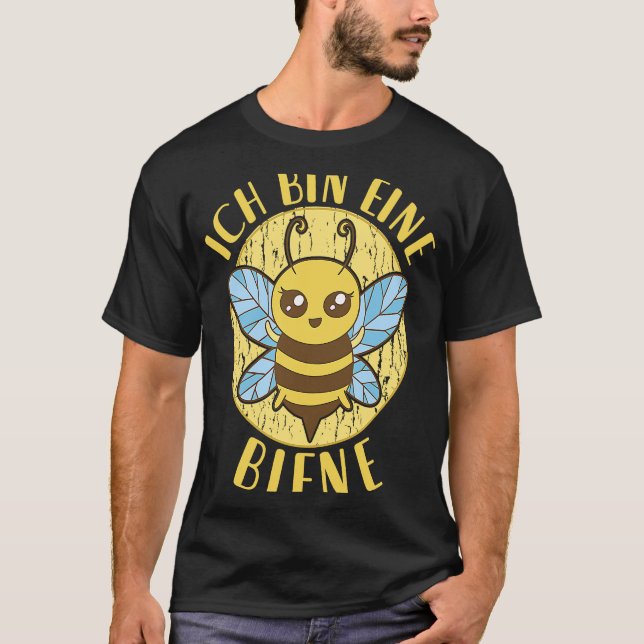 Camiseta Impressão preta sou abelha para apicultores e abel (Frente)