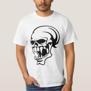 Camiseta - Impressão Preto e Branco de Caveira Ass