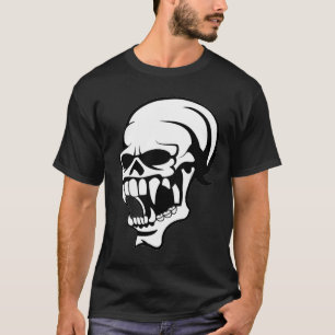 Camiseta - Impressão Preto e Branco de Caveira Ass