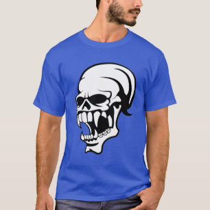 Camiseta - Impressão Preto e Branco de Caveira Ass