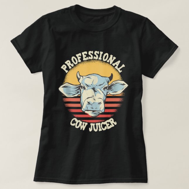 Camiseta Impressão profissional de vaca de leite de leite d (Frente do Design)