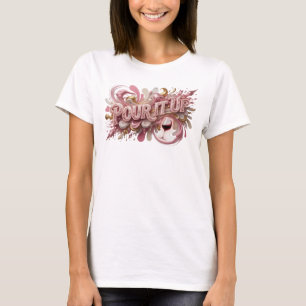 Camiseta Impressão Rosa Limpo POUR IT UP