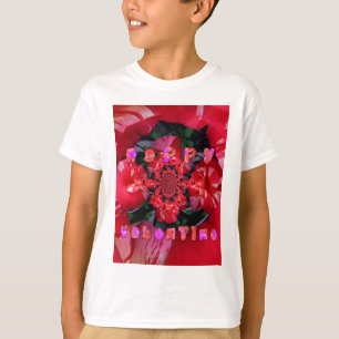 Camiseta Impressão/ Rosa vermelha de Arte "Namorados Feliz"