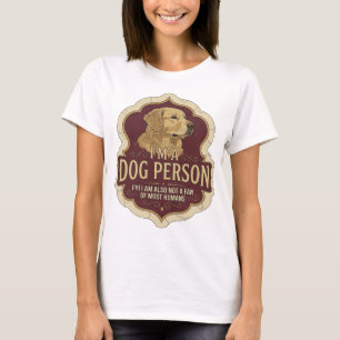 Camiseta Impressão Sou Uma Pessoa De Cachorro Dourado WITTY