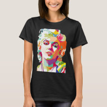 Impressão-T-Shirt Colorida Monroe Pop