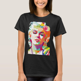 Camiseta Impressão-T-Shirt Colorida Monroe Pop