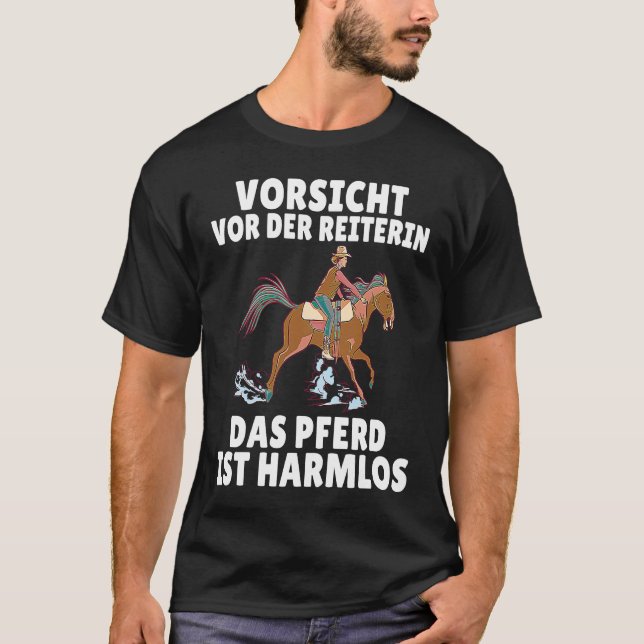 Camiseta Impressão Traseira Cuidado com o cavaleiro o caval (Frente)