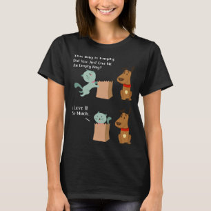 Camiseta Impressão traseira Esta bolsa está vazia gato e c