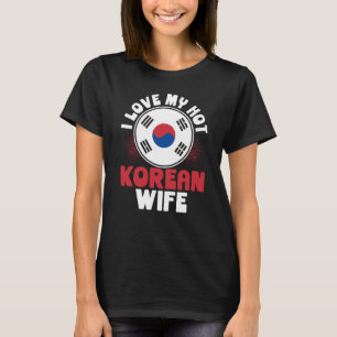 Camiseta Impressão traseira Eu Amo Minha Quente Esposa Core