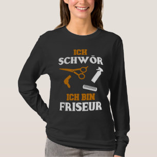 Camiseta Impressão traseira Juro que sou um cabeleireiro ca