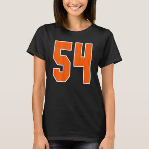 Camiseta Impressão traseira laranja número 54 bloco de espo