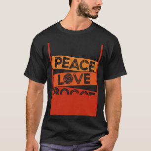 Camiseta Impressão traseira Paz Amor Bocce Bola de Bocce