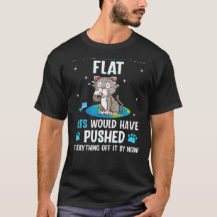 Camiseta Impressão traseira se a Terra fosse plana os gatos