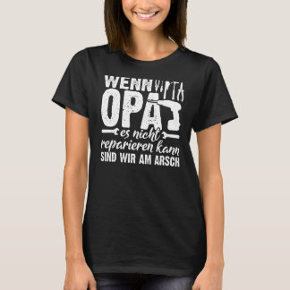 Camiseta Impressão traseira Se o vovô não pode consertar na