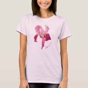 Camiseta Impressão vermelho do rubi da íris na parte