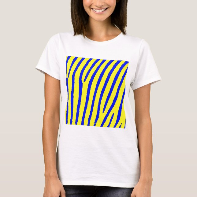 Camiseta Impressão Zebra (Amarelo e Azul) (Frente)