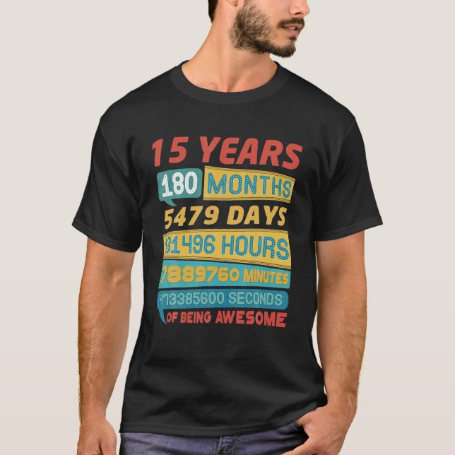 Camiseta Impressionante 15 de Vintage Edição Limitada de 15 (Frente)