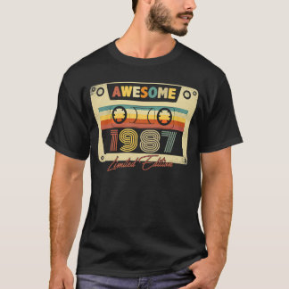 Camiseta Impressionante 1987 Cassete Retro 36º B dia 36 Yea