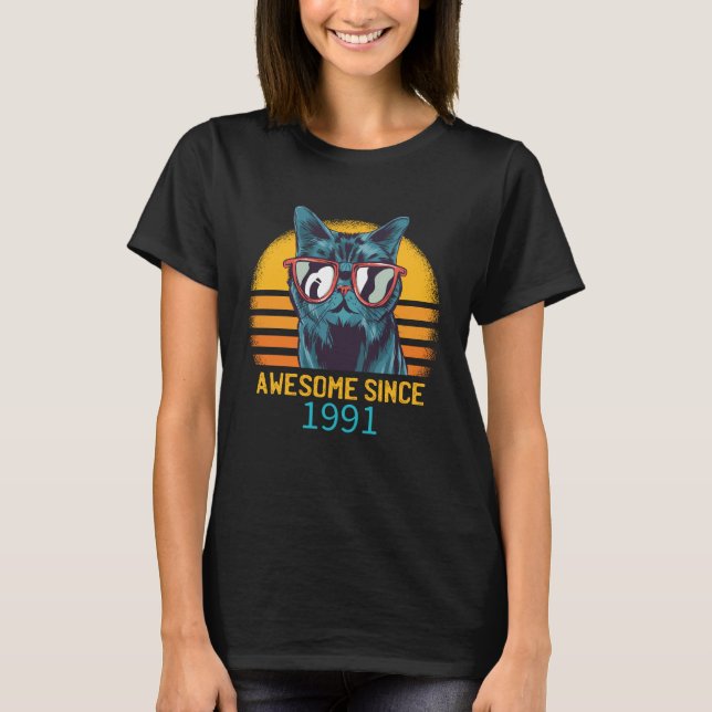 Camiseta Impressionante desde 1991 29º Presente de Aniversá (Frente)