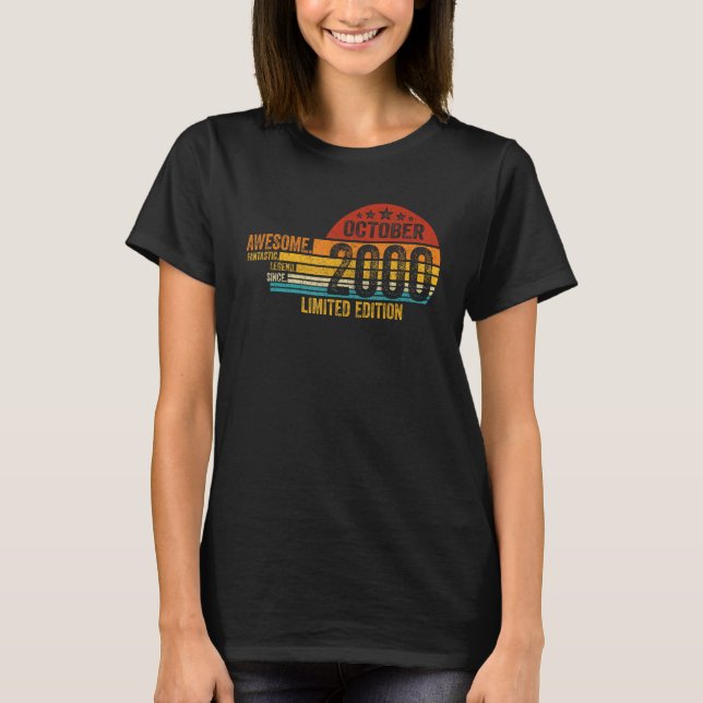 Camiseta Impressionante Desde Outubro De 2000 Lenda Desde 2 (Frente)