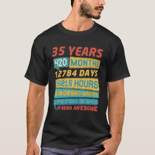 Camiseta Impressionante Edição Limitada De 35 Anos Vintage